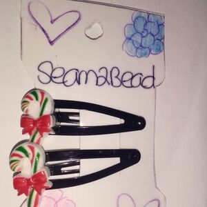 Candy Cane Hair Clips